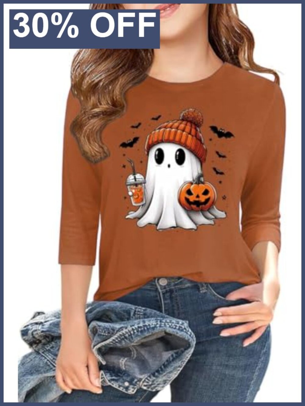 Girls 3/4 Sleeve Casual Tee Crew Neck Pull On Top